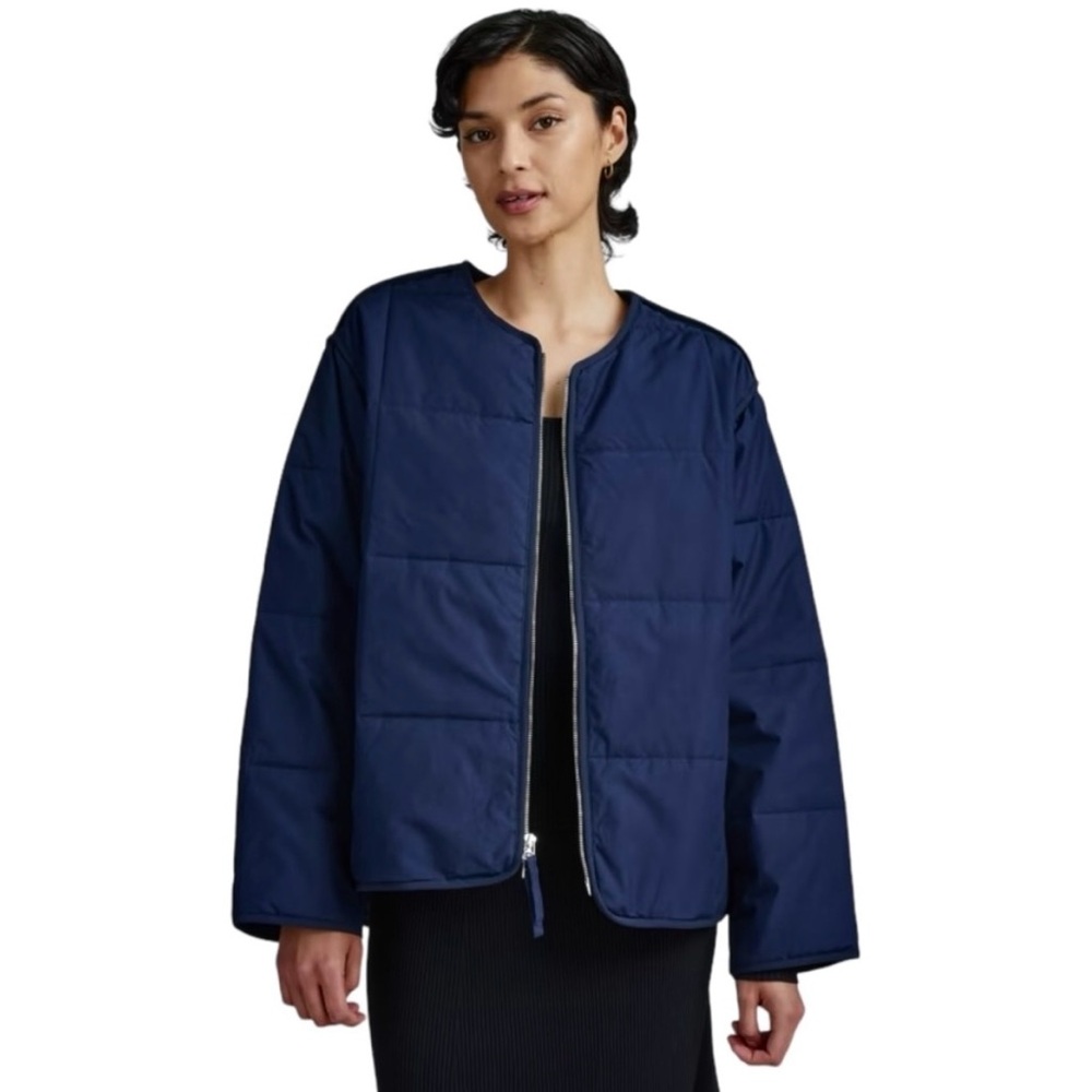 Everlane Navy The Quilted Cotton Liner Coat